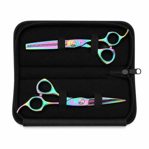 Rainbow Titanium Barber Scissor Set 6"