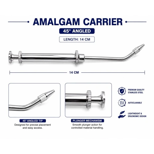 Dental Amalgam Carrier 45° Angled – 14 cm