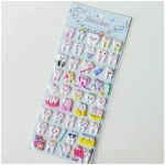 3D Dental Tooth Cartoon Sticker Sheet