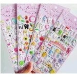 3D Dental Tooth Cartoon Sticker Sheet