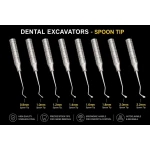 Dental Excavator, Oval Spoon - Set of 8