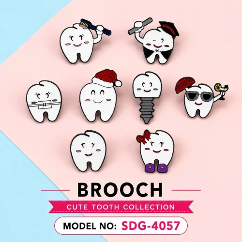 Cute Tooth Character Brooch