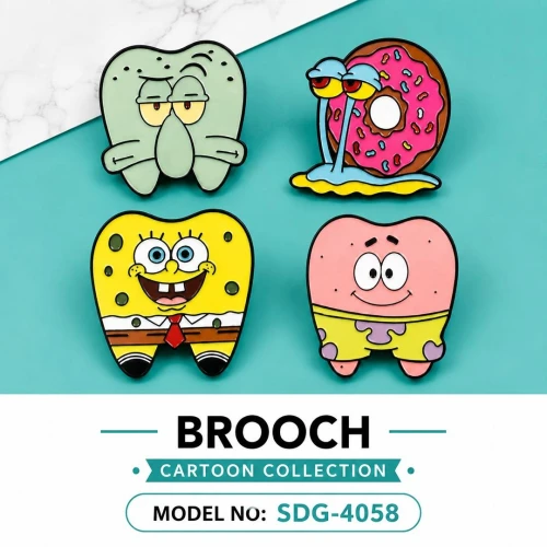 Cartoon Tooth Character Brooch